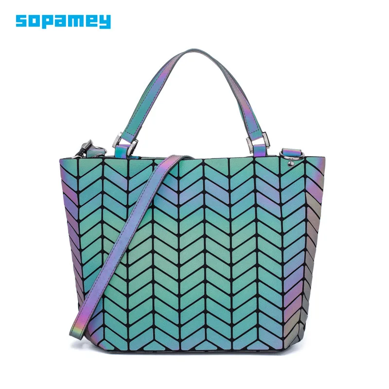 Женская сумка с блестками Bao складная геометрическим узором повседневная