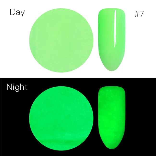 Fluorescent 7 Флуоресцентный Неон лак для ногтей порошок сахарный пигмент Пыль порошок для ногтей блестки переливающиеся сверкающие 3D украшение для ногтей DIY - Цвет: Fluorescent 7