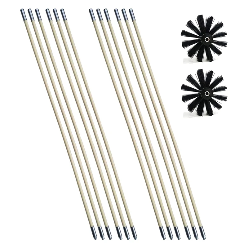 

Dryer Vent Cleaning Kit 24 Feet Drier Duct Lint Brush Cleaner Tools Rotary System Working with or Without Drill
