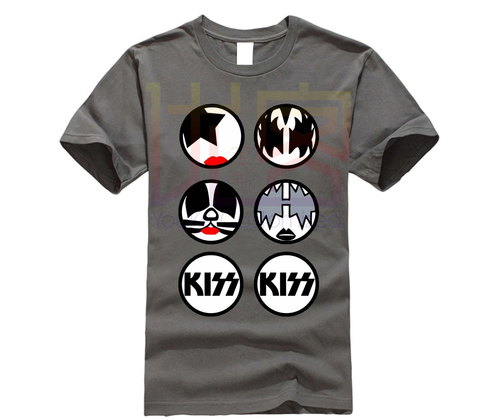 Белые футболки из натурального хлопка с длинным рукавом и принтом Kiss Rock Band в