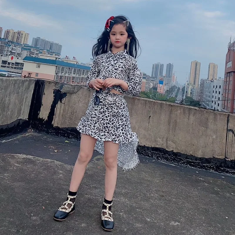 Весна осень лето 2020 новый костюм для девочек рубашка с длинными рукавами и