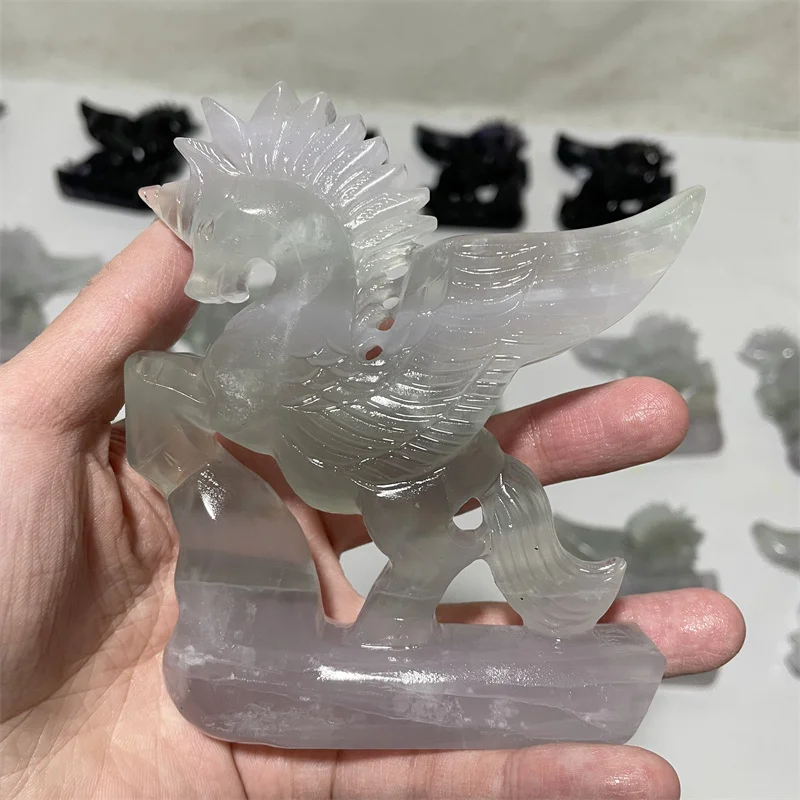 

Натуральный кристалл флюорит орнамент с единорогами кварцевые минеральные ювелирные изделия Кристаллы и камни лечебные изделия праздничные подарочные украшения