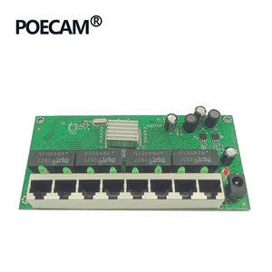 8-портовый гигабитный коммутатор, модуль освещения, передача 10100 Мбитс, PCBA UTP с радиатором, медная фабрика OEMODM
