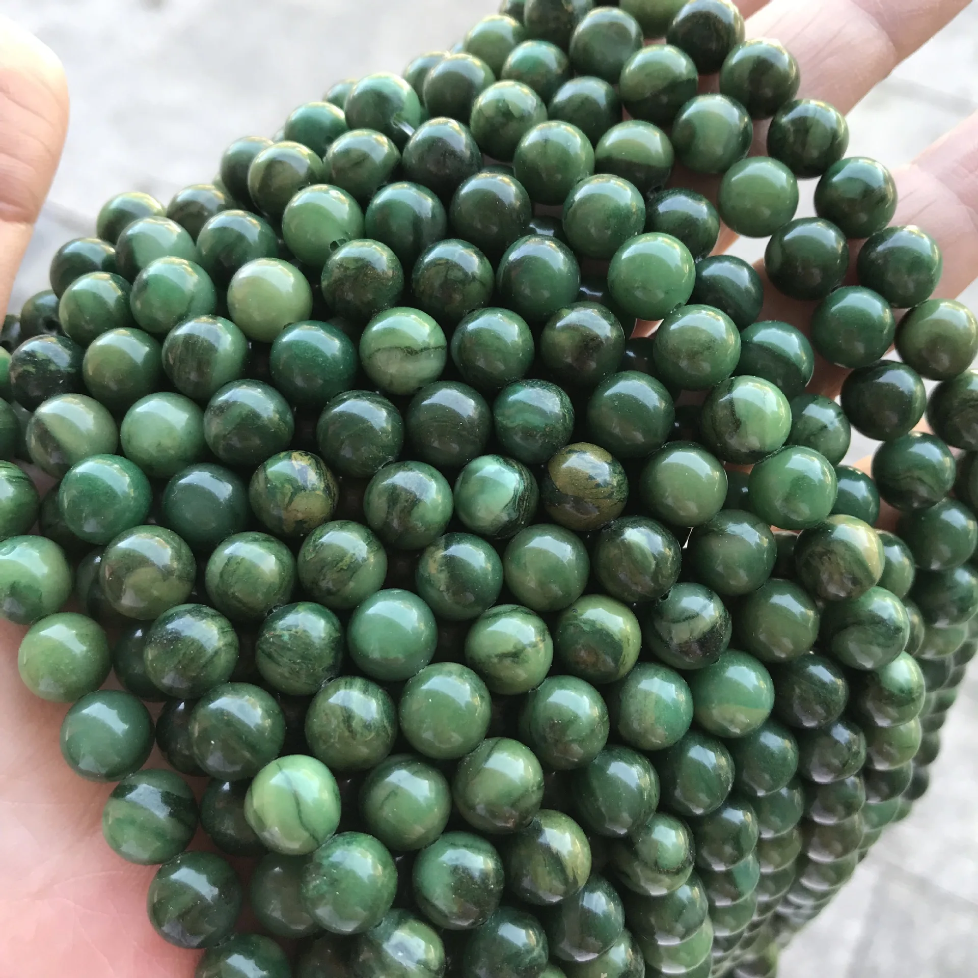 

Good Quality 6/8/10mm Round Natural African Jades Stone Beads For Jewelry Making Loose Gem Stone Beads DIY Bracelet Strand 15''
