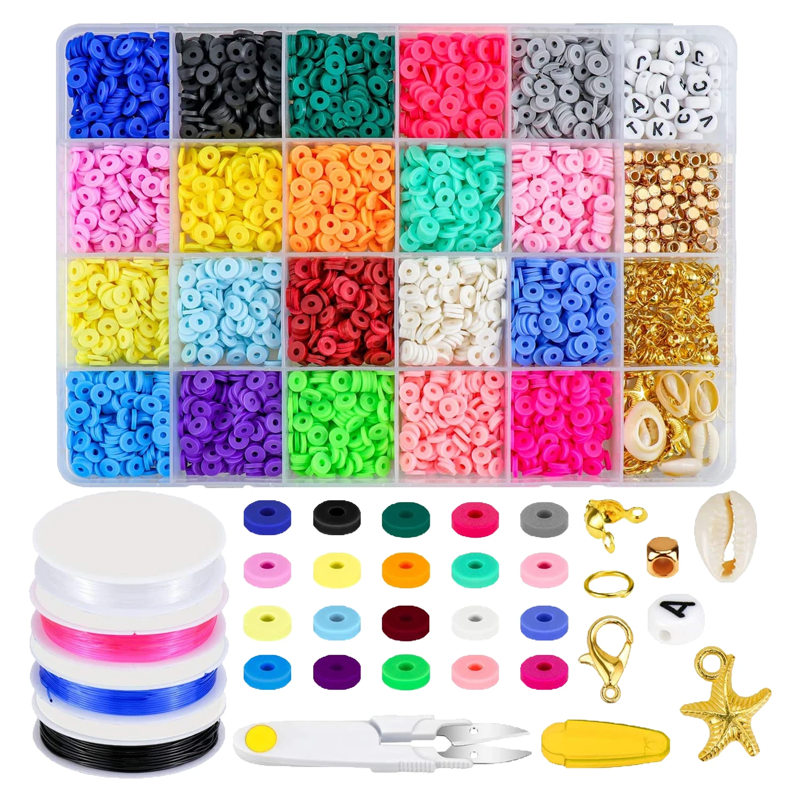 

1 коробка, бусины из полимерной глины, чип-диск, россыпью, Смешанные Буквы, бусины, подарки, Колечки, подвеска, Бисероплетение своими руками