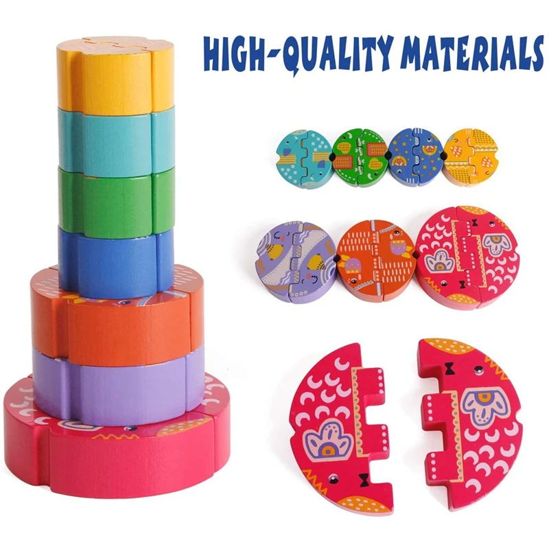 

Wooden Elephant Balance Stacking Toy Balance Building Blocks Educational Toy for Children Educational Gift