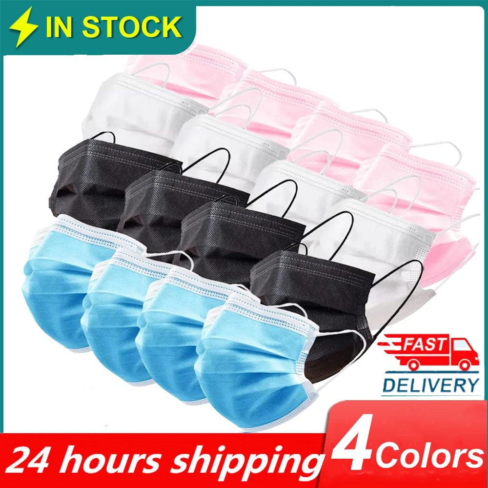 

10-100Pcs Disposable Medical Mask Blue Pink Surgical Face Mouth Mask 3 Layer Ply Filter Non-woven Anti-Dust Earloop medical Mask
