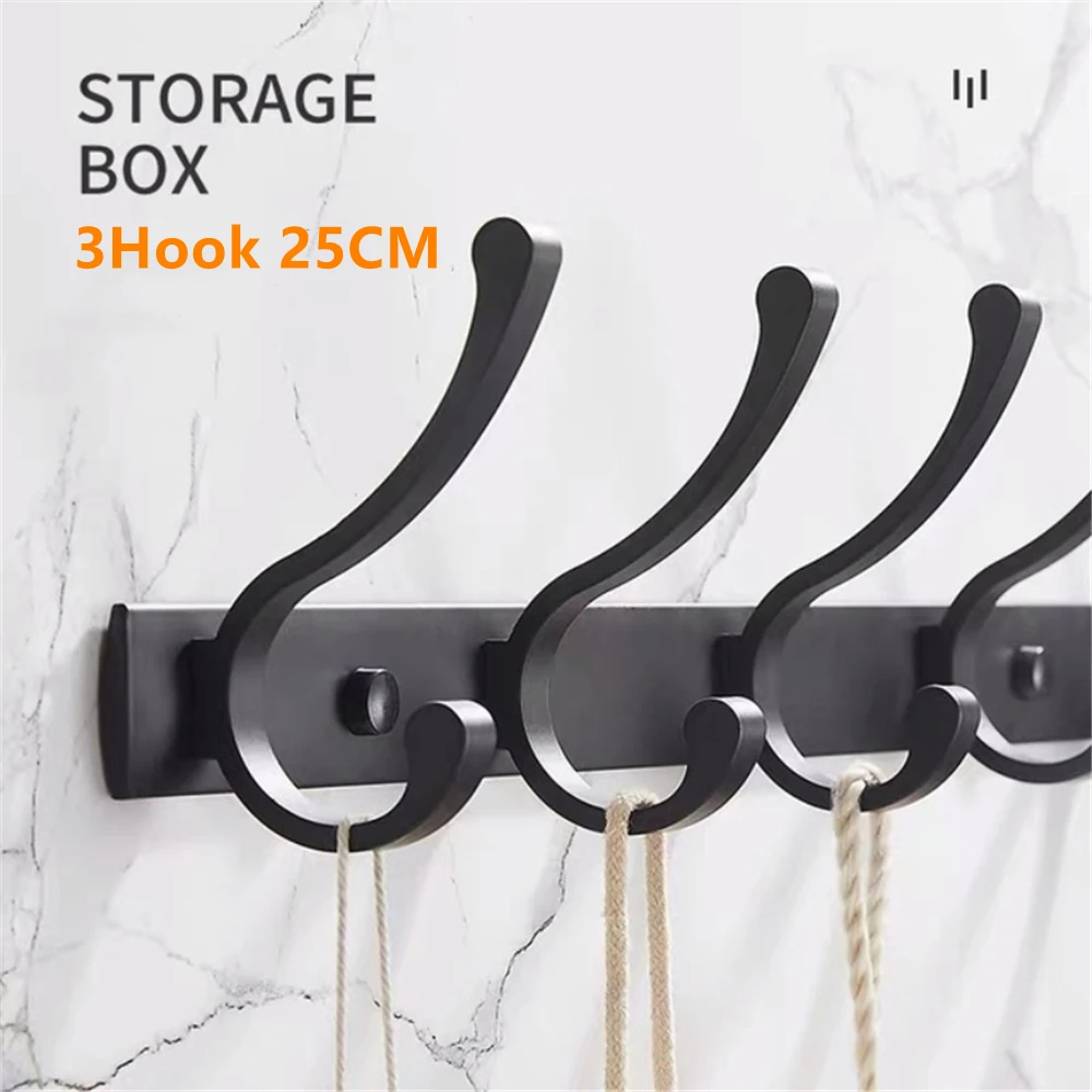 

Door Back Clothes Hook Keys Hanger Bathroom Towel Holder Punch Free Kitchen Storage Rack Multifunctional Wall Hanging Organizer