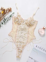 new sexy lingerie pajamas perspective temptation one piece suit lace embroidery open file female sweet underwear set
