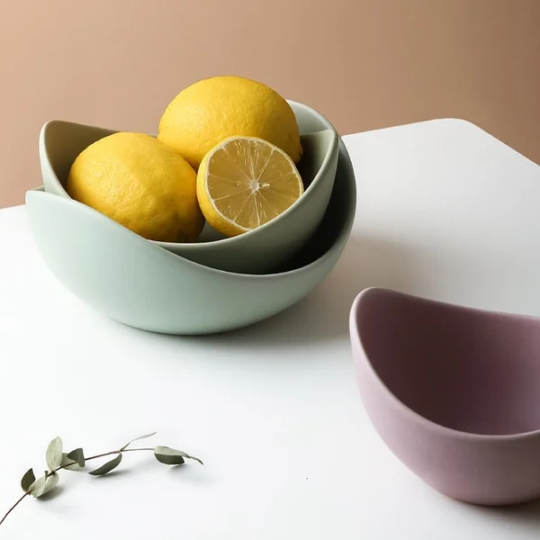 

Lotus Ceramic Bowl Dishes Plates Sets Creative Fruit Plate Simple Decor Storage Fruit Ceramic Dinner Plates Flower Shaped Bowl