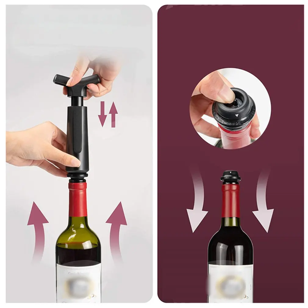 Пробка вакуумного насоса для свежего вина с двумя крышками | Дом и сад