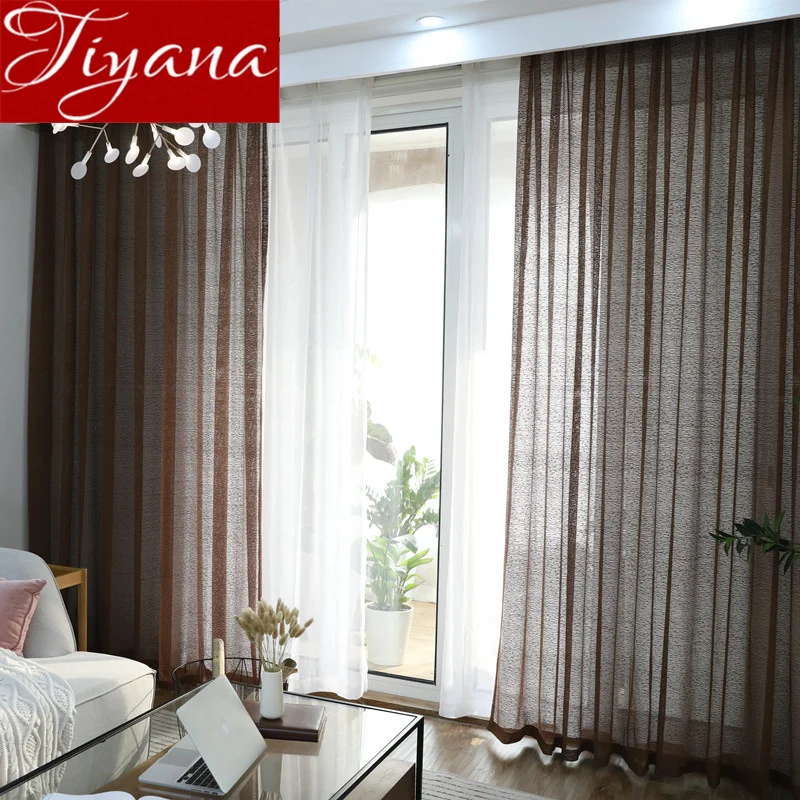 Современные занавески для гостиной спальни тюлевые сетчатые прозрачные вуали