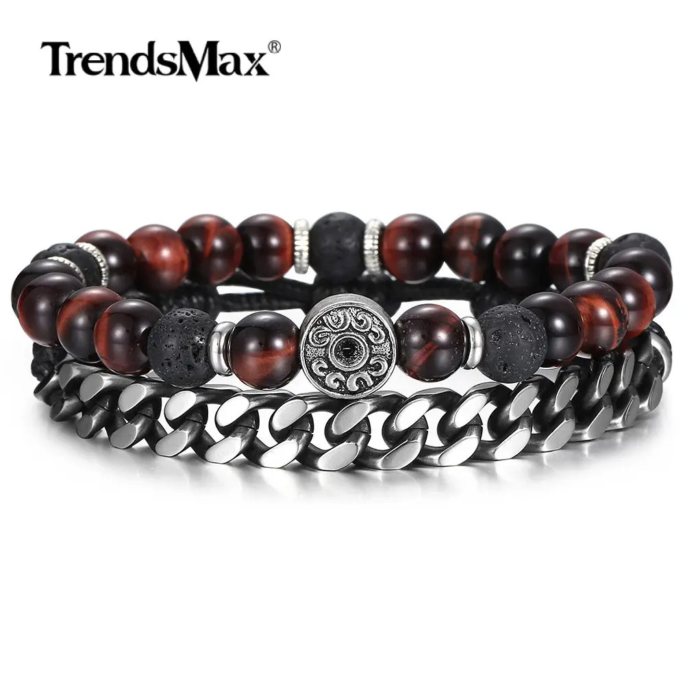 Браслеты из нержавеющей стали 2 шт. регулируемые ювелирные изделия кубинской