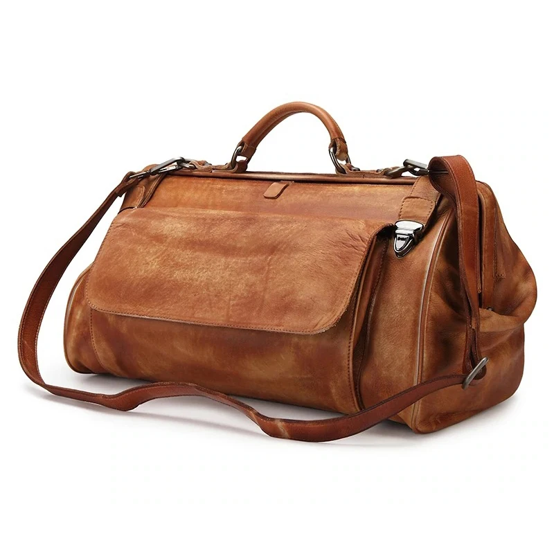 Сумка для путешествий из натуральной кожи с натуральным лицевым покрытием