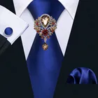 Синий Мода Пейсли Шелковый галстук-бабочка стразы броши для мужчин свадебные галстук носовой платок комплект Barry.Wang дизайн однотонные галстуки для мужчин подарок Вечерние