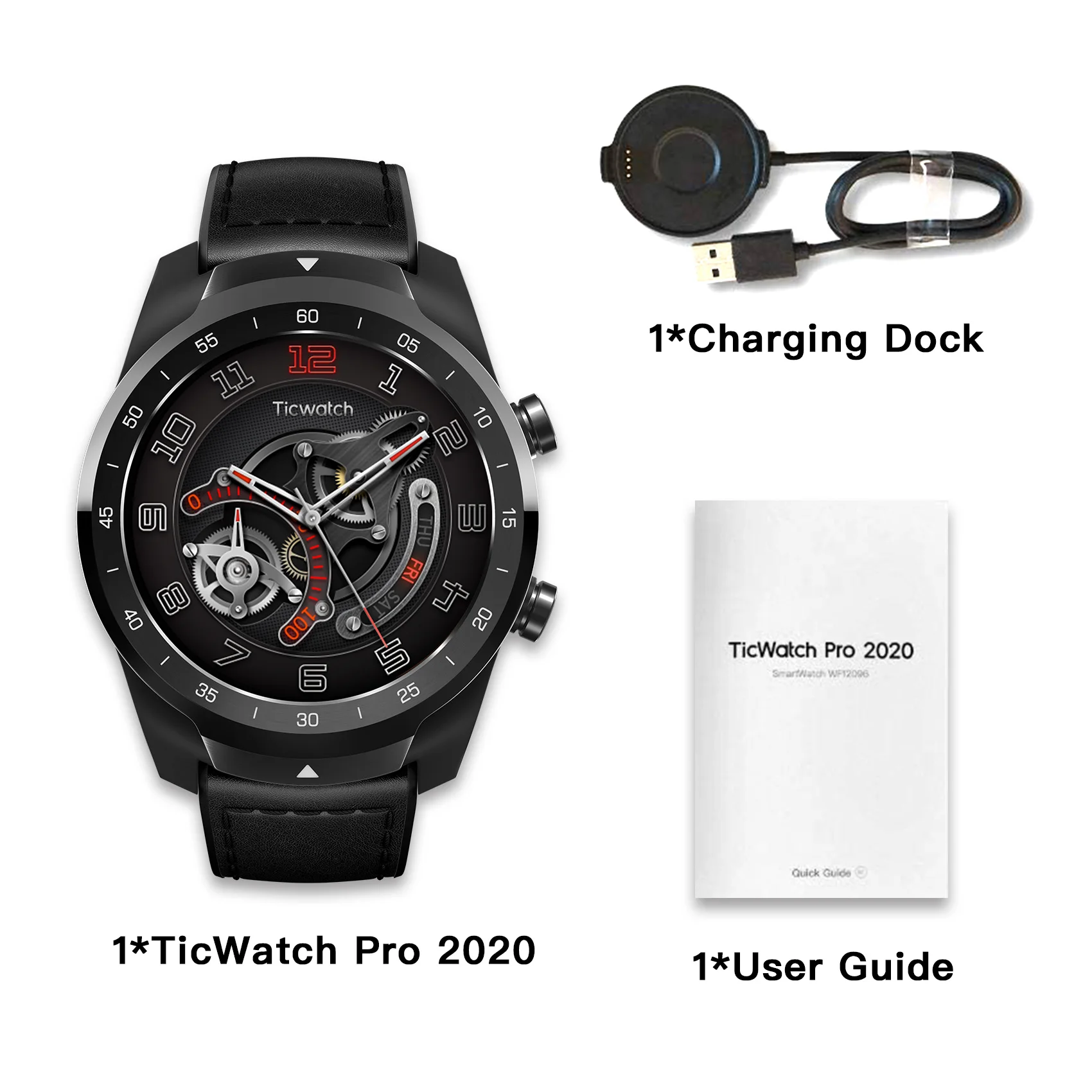 ticwatch pro 2020 1gb ram smartwatch dual display ip68 waterproof watches nfc sleep tracking 24h heart rate monitor mens watch free global shipping