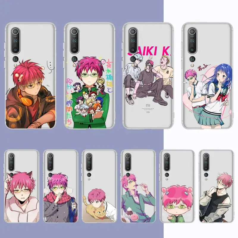 

Japanese anime the disastrous life of saiki k Phone Case For Redmi Note 5 7 8 9 10 A K20 pro max lite for Xiaomi 10pro 10T