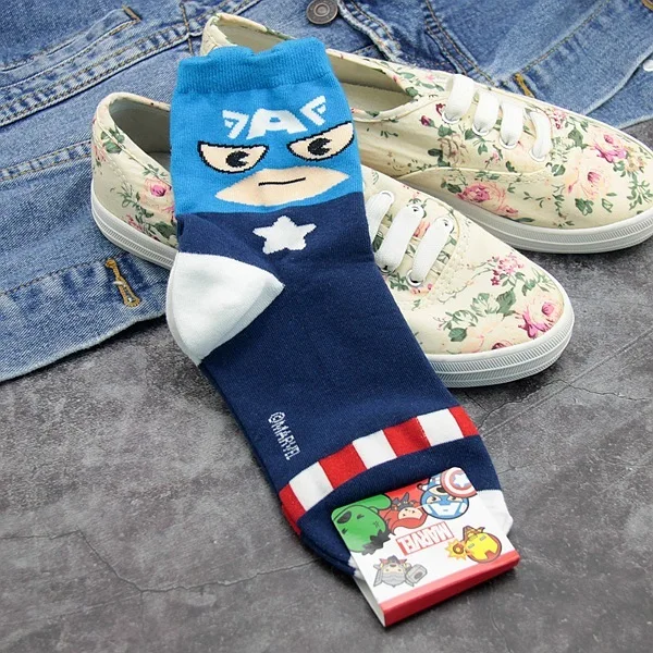 Новые хлопковые носки Kawaii для мальчиков-подростков мультяшный супергерой