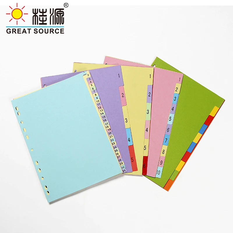 A4 разделитель для планировщика 11 отверстий 6 разделители красочные Бумага
