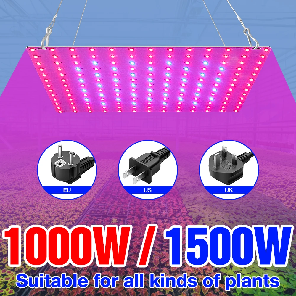 

Фитолампа полного спектра с европейской вилкой, светодиодсветильник фитолампа для выращивания растений, 1000 Вт, 1500 Вт, для гидропонных сажен...