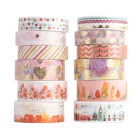 12 pcsset masking tape gold foil washi tape decorative adhesive tape sticker scrapbooking diary planner stationery