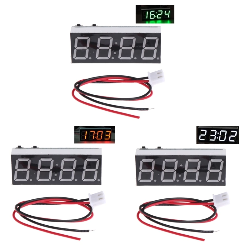 

D7WA 12V 5-24V Electronic Voltmeter Thermometer Clock for Car Auto LED Monitor Module