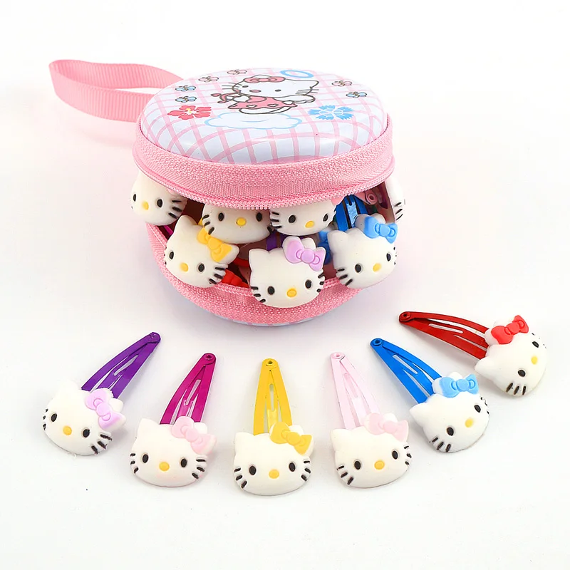 Hello Pink Clip Горячая Распродажа hello kitty заколки для волос эластичные резинки для волос набор для девочек акриловые Мультяшные медведи кролик кошачьи заколки, аксессуары - Цвет: Hello Pink Clip