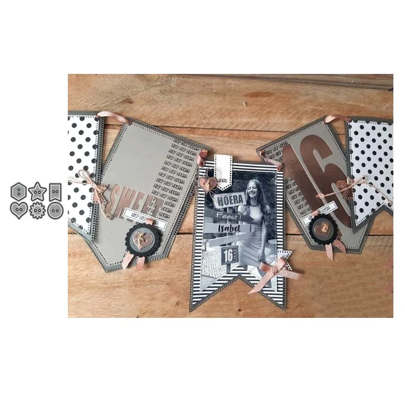 JC металлический Трафаретный вырубной штамп для Скрапбукинг 6 шт. маленькие