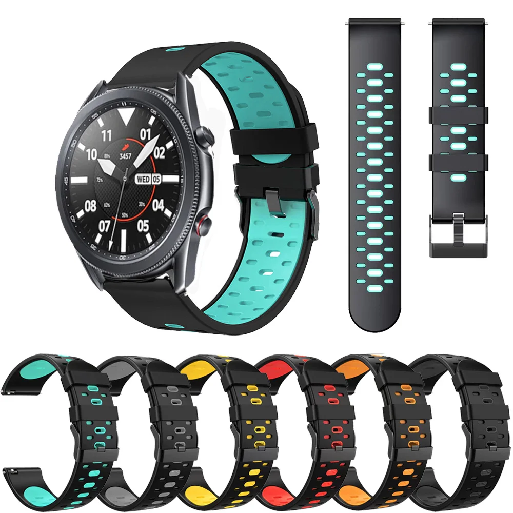 

For Samsung Galaxy Watch 3 45mm Strap 22mm Silicone Bracelet Wristband For Galaxy Watch 46mm Gear S3 Frontier Classic Watchbands