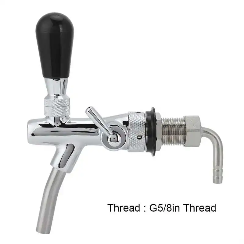 

G5/8in Thread Adjustable Beer Tap Faucet with Chroming Brass Stainless Steel Beer Homebrewing Tap With Ball Lock Bee keg