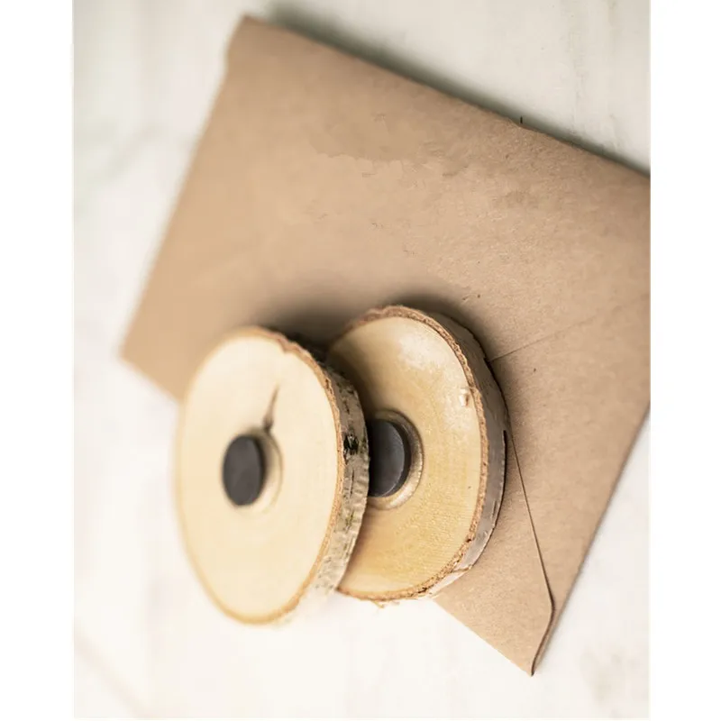 Деревянные магниты в деревенском стиле для свадьбы персонализированные