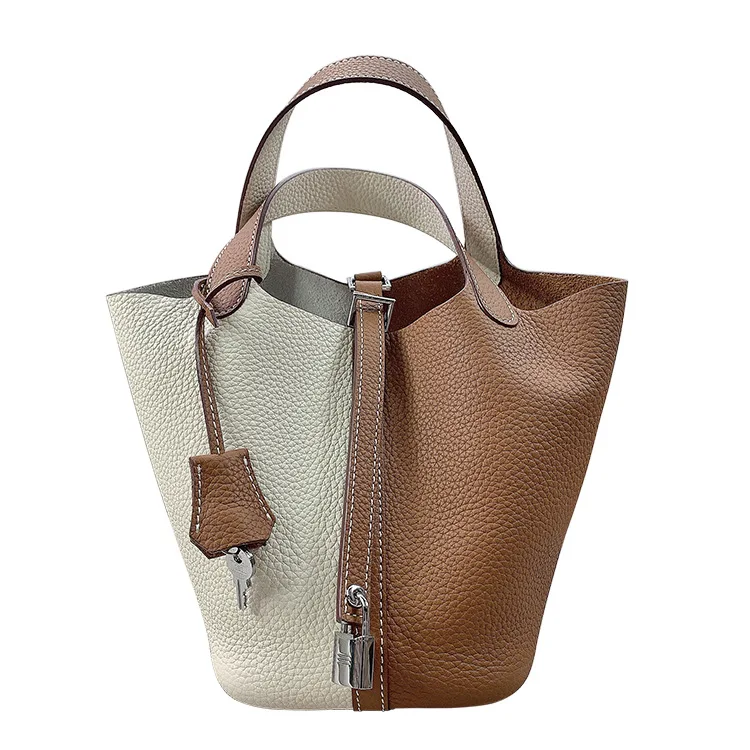 

High Quality Genuine Leather Color Matching Women Shoulder Bag Bolso Grande Mujer Luxury Designer Handbags Crossbody Tote Bags