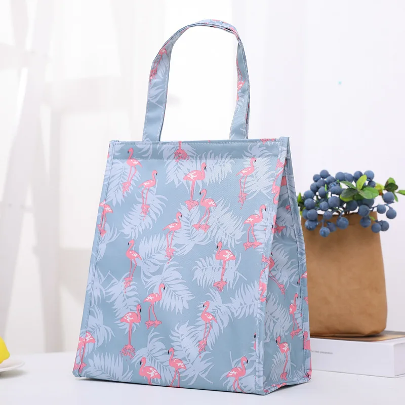 

2020 Insulated Lunch Bag Thermal Stripe Tote Bags Cooler Picnic Food Lunch Box Bag For Kids Women Girls Ladies Men Children Pink