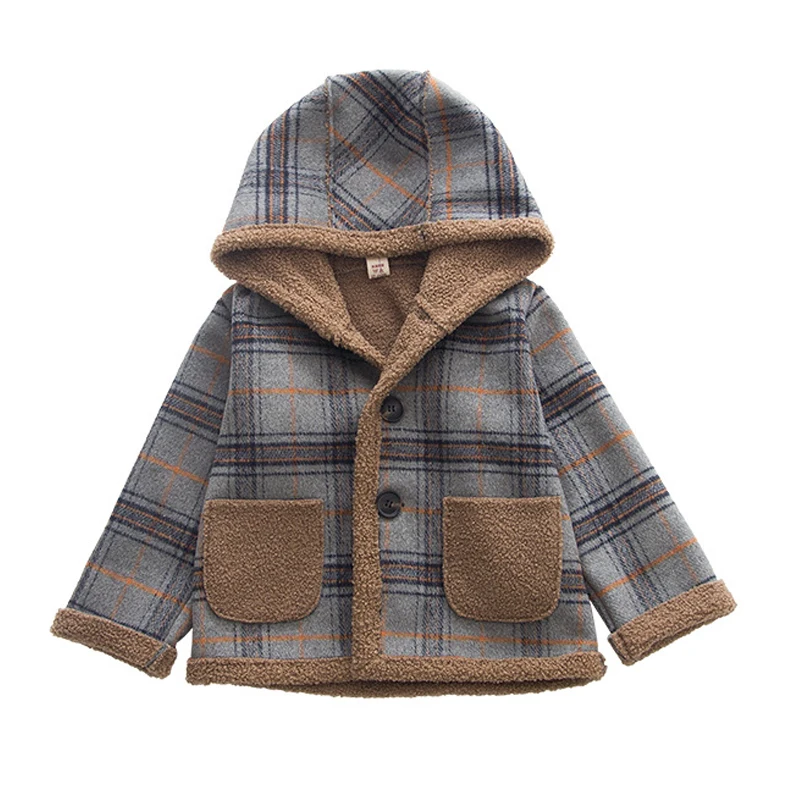 

Fashion Warm brushed hoodie winter new coat for kids thicken boys children jackets