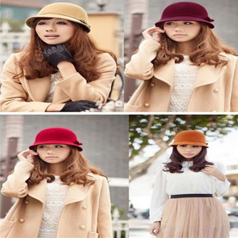 Брендовая женская фетровая шляпа-ведро Fedoras Cloche Bowler Dome Bow cap винтажная Prok Pie Панама