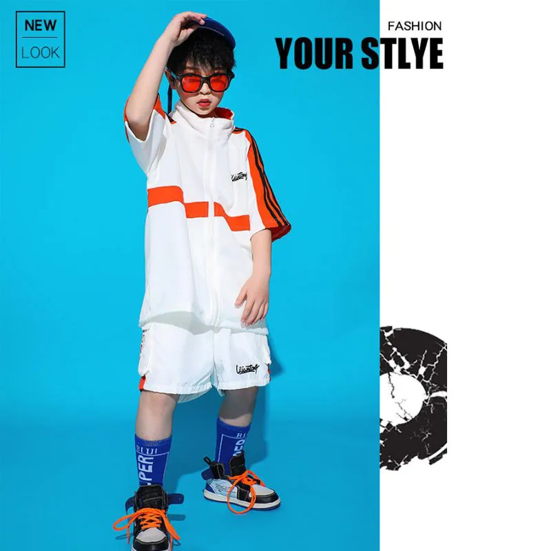 Детская одежда в стиле хип-хоп свободная футболка брюки топ для мальчиков и
