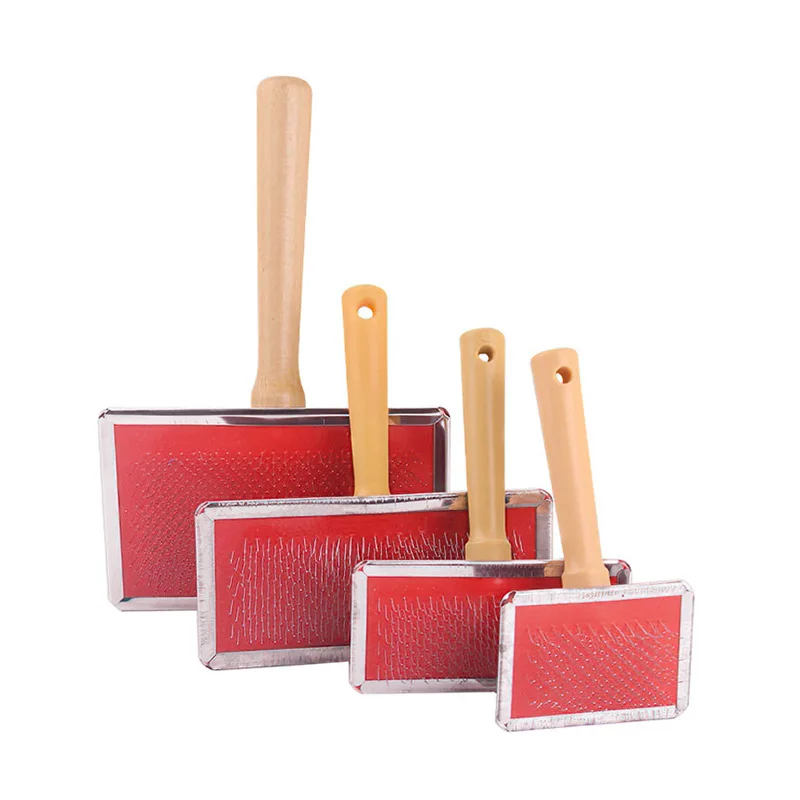 

Pet Supplies Wooden Hand-held Dog Comb Stainless Steel Nail Dog Hair Trimmer Suitable for Long-haired Pet Cat Comb Accessories
