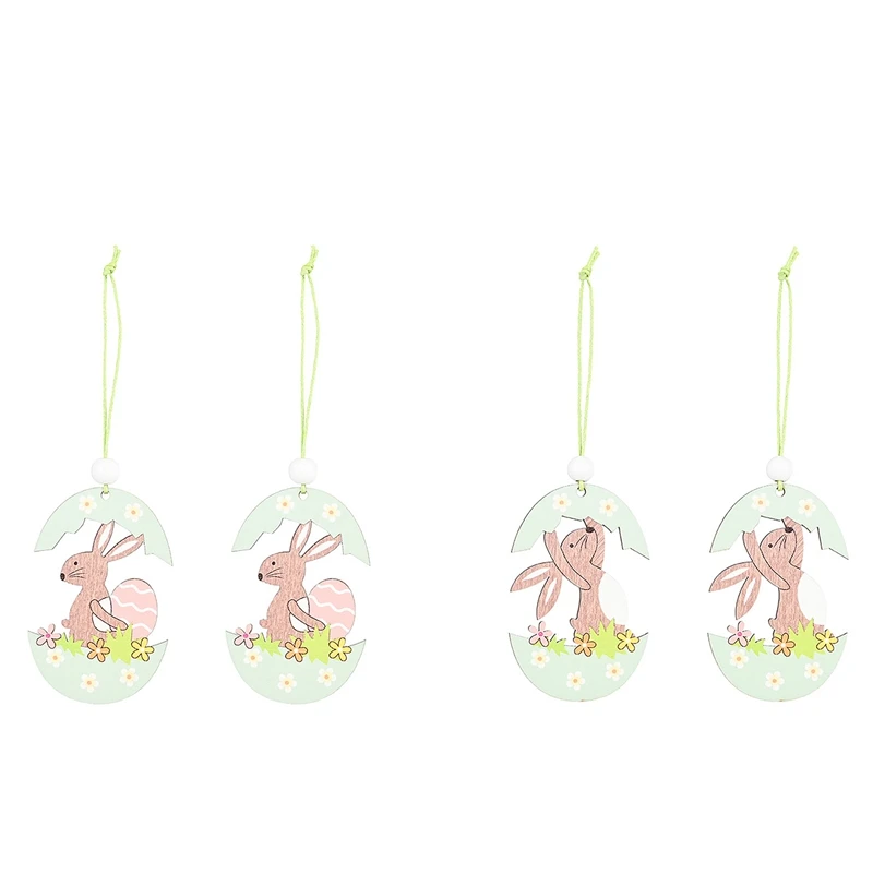 

4 шт., деревянные подвесные украшения «Пасха» в виде кролика
