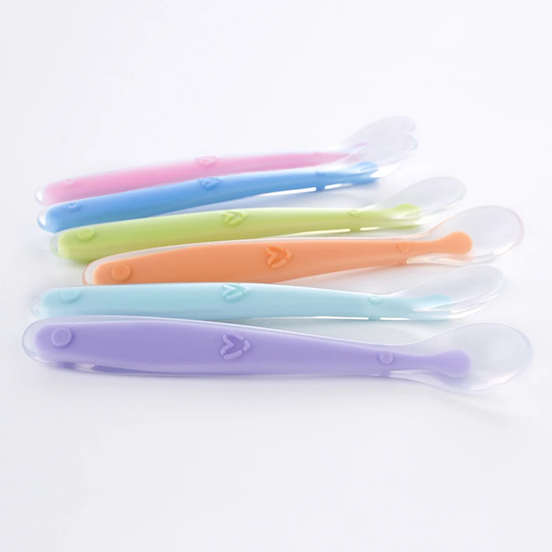 ГОРЯЧАЯ Детская силиконовая ложка для кормления 2 шт. безопасная пищевая добавка