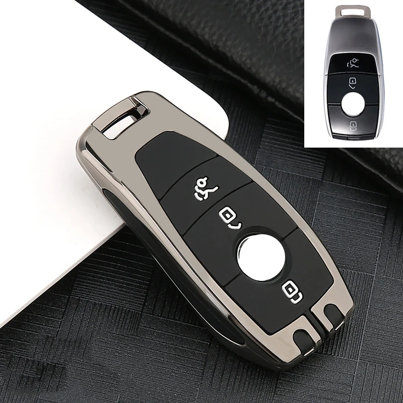 

New Car Key Cover for Benz E-Class E300l/a200l/c200l/c260l/glb/glc Car Key Shell Buckle Decoration Accessories