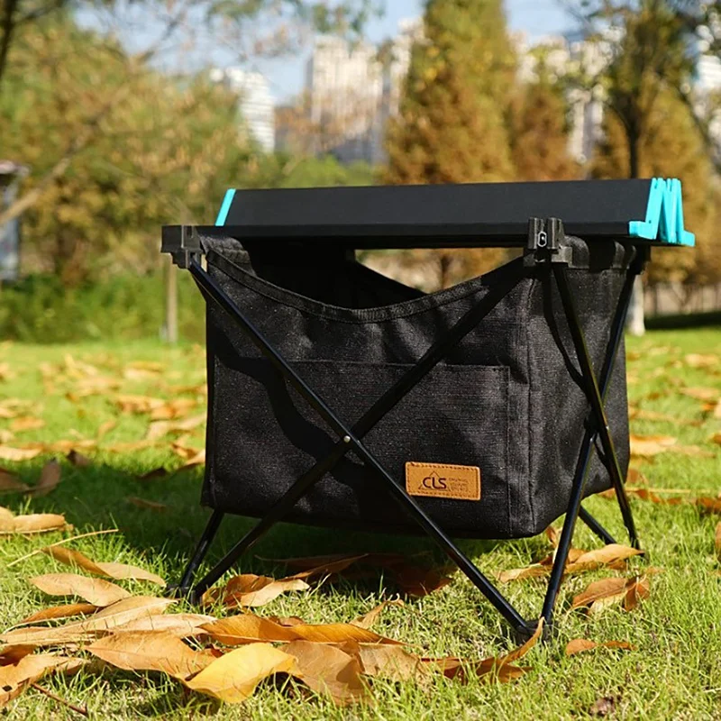 

CLS Outdoor Picnic Foldable Table Camping Desk with Waterproof Tableware Clothes Storage Bag