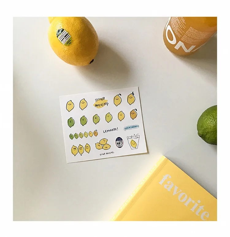Комплект из 2 предметов лимонного цвета с изображением милые наклейки в