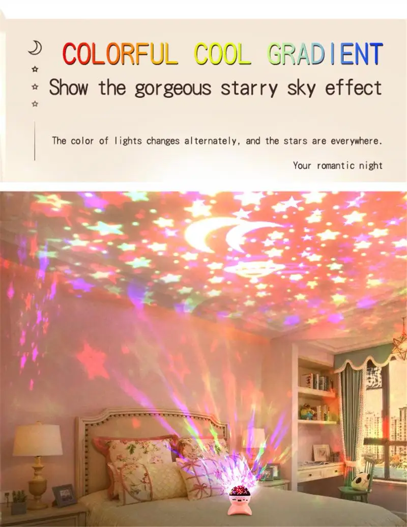 

Night Light LED Starry Sky Novelty Lighting Night Light Starry Sky Lamp Projection Lamp USB Bluetooth Music Bedside Lamp