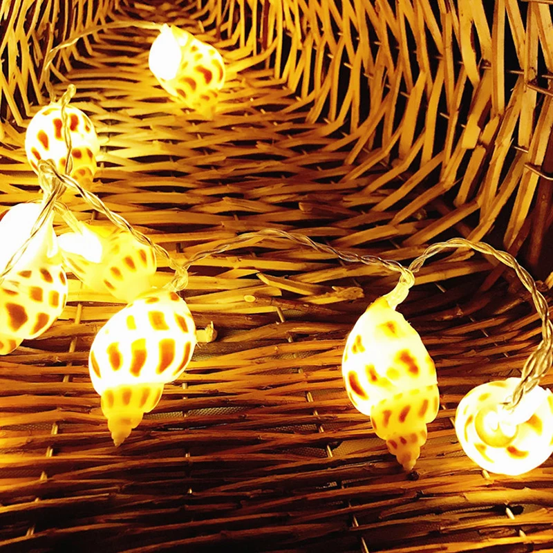 10 LED Conch String Lights Fairy Light Party Bedroom Room Decor Holiday Lanterns Christmas 1.2m | Дом и сад
