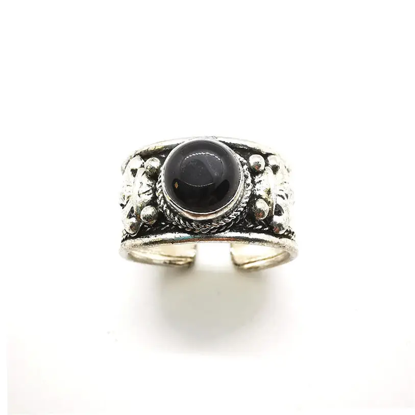 Тибетские металлические кольца медные инкрустированные натуральные Агаты