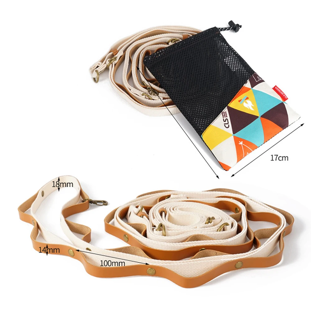 

5M Outdoor Hanging Pope Multifunctional Ribbon PU Leather Hang Clothesline With Storage Bag For Hiking Picnic Camping Cooking