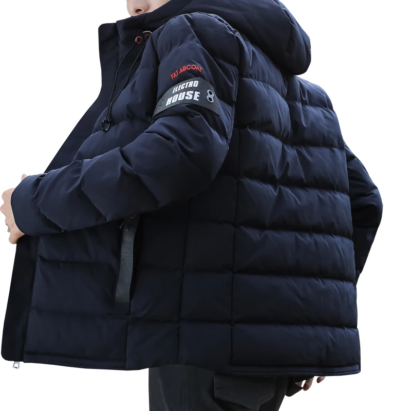 Парка мужская зимняя стеганая с капюшоном и хлопковой подкладкой|Мужские