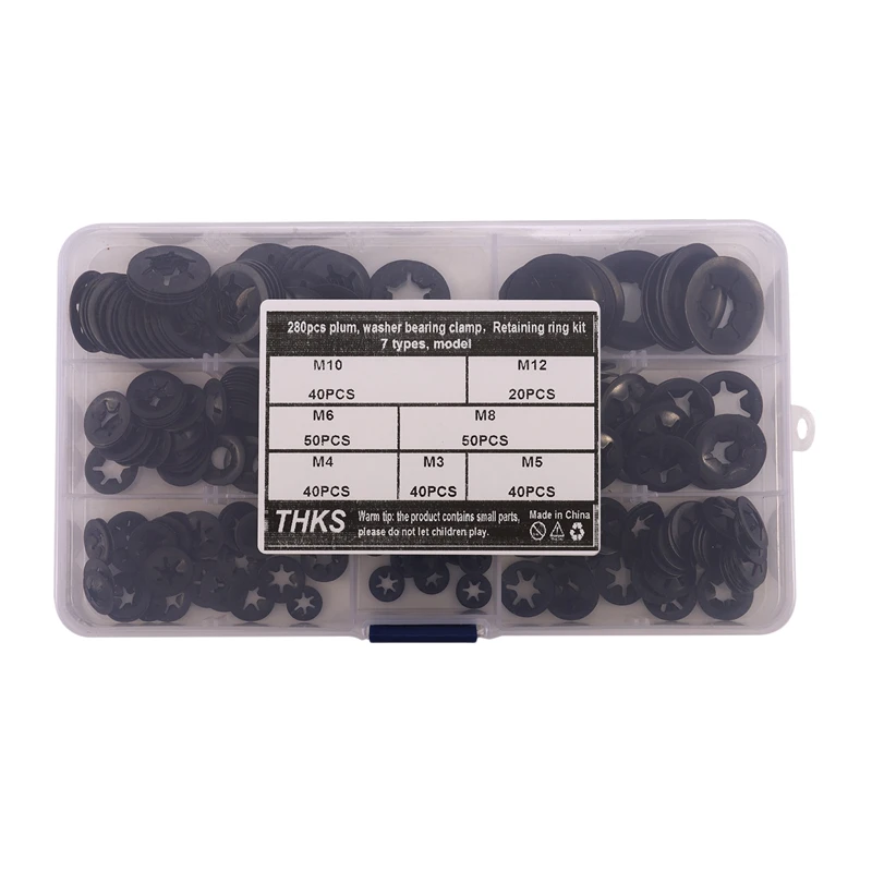 Топ! 280 шт. шайбы с внутренними зубьями Starlock набор в ассортименте шайб зажимы