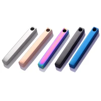 5pcs stainless steel both sides mirror polish rectangle bar pendant blank stamping charm for jewelry making wholesale