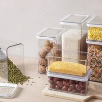 different capacity plastic sealed cans kitchen storage box white cover food canister keep fresh new clear container